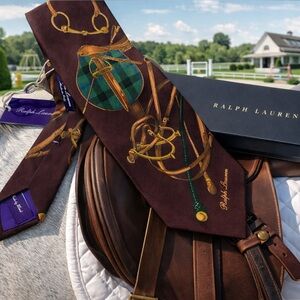 🎁RL HOLIDAY 26’🎁🆕💯RALPH LAUREN PURPLE LABEL LUXURY EQUESTRIAN STIRRUP MOTF TIE🔥